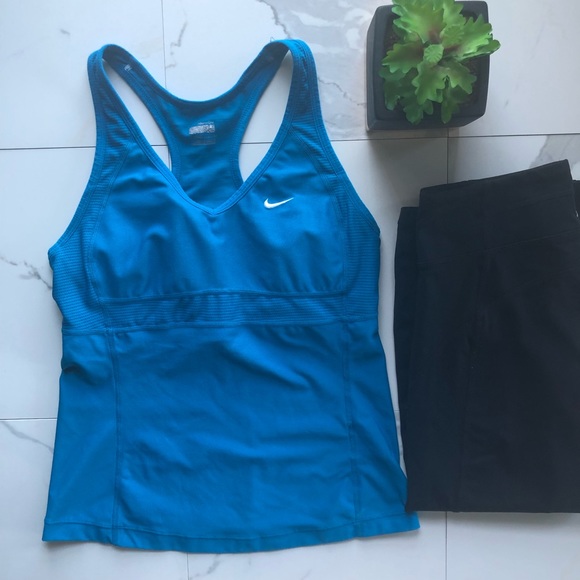 Nike Tops - Nike Blue Padded Racerback Tank Top